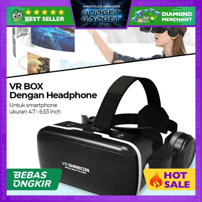 VR Shinecon 6.0 VR Box Virtual Reality dengan Headphone