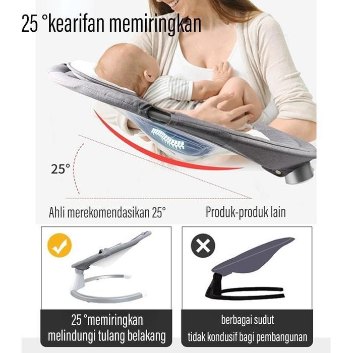 Topborn Swings Ayunan Elektrik Tempat Tidur Bayi Elektrik Kontrol Jarak Jauh Berbagai Frekuensi