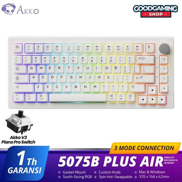 AKKO 5075B Plus Air 5075B+ Air Black & Gold 75% Gaming Keyboard with Akko Piano Pro Switch