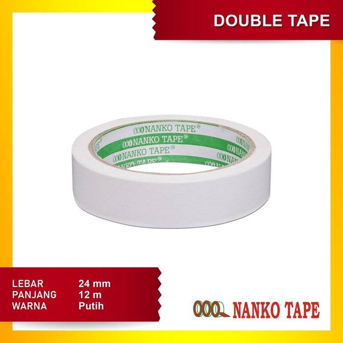 

Stok Baru Nanko Double Tape 24 mm x 12 m Putih - 12 pcs
