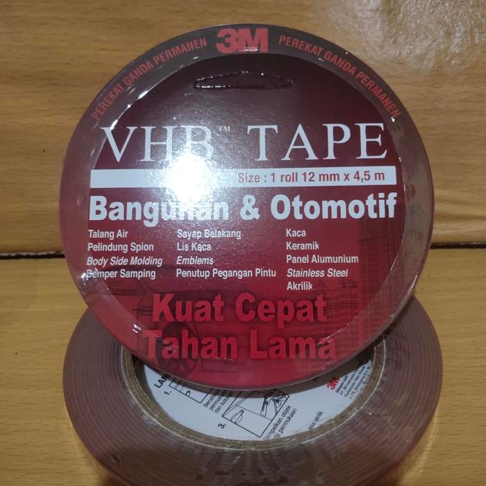 

Stok Baru 3M Double tape VHB size: 1roll 12mm x 4,5meter Original 3M
