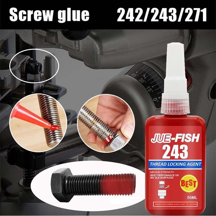 

Stok Baru 50ml Lem Thread Locker Lem Baut Permanen 71/243/242 Lem Baut Tahan Panas Lem Baut Motor