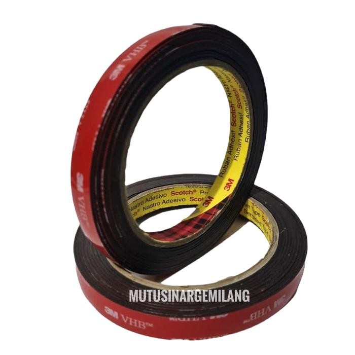 

Stok Baru 3M Double Tape VHB 5952 Hitam /Perekat Super Kuat Uk 12mm x 3mtr