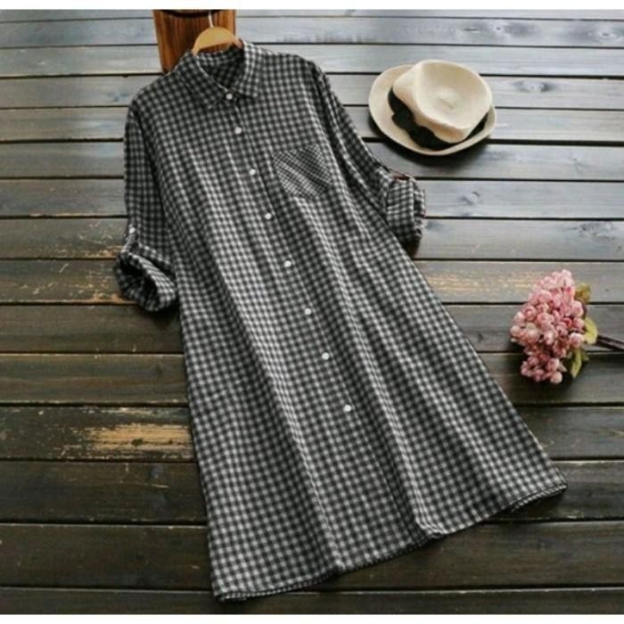TUNIK KATUN MOTIF KOTAK KOTAK SIZE SETANDAR SAMPAI JUMBO ALEXA TERBARU REMAJA KEKINIAN Baju Fashion