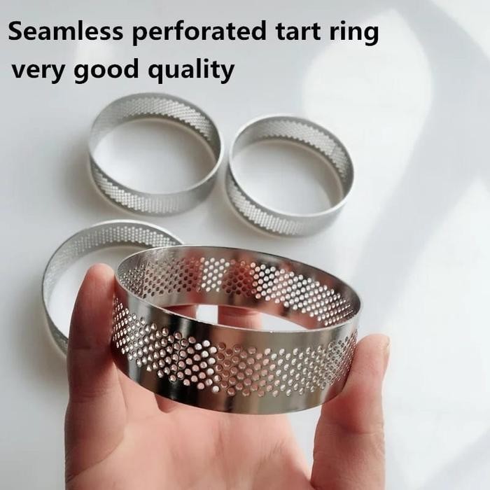 Cetakan Ring Tart/Pie Perforated Seamless (5 Ring 1 set) (6 cm)