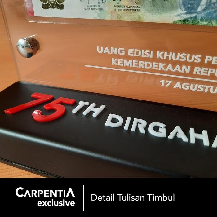 Frame Uang Kertas Acrylic / Akrilik - Desain Khusus Tema Kemerdekaan