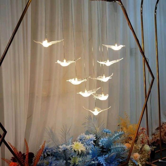 LAMPU HIAS LED BURUNG AKRILIK/LAMPU HIAS DEKORASI/LAMPU WEDDING PERNIKAHAN DEKORASI