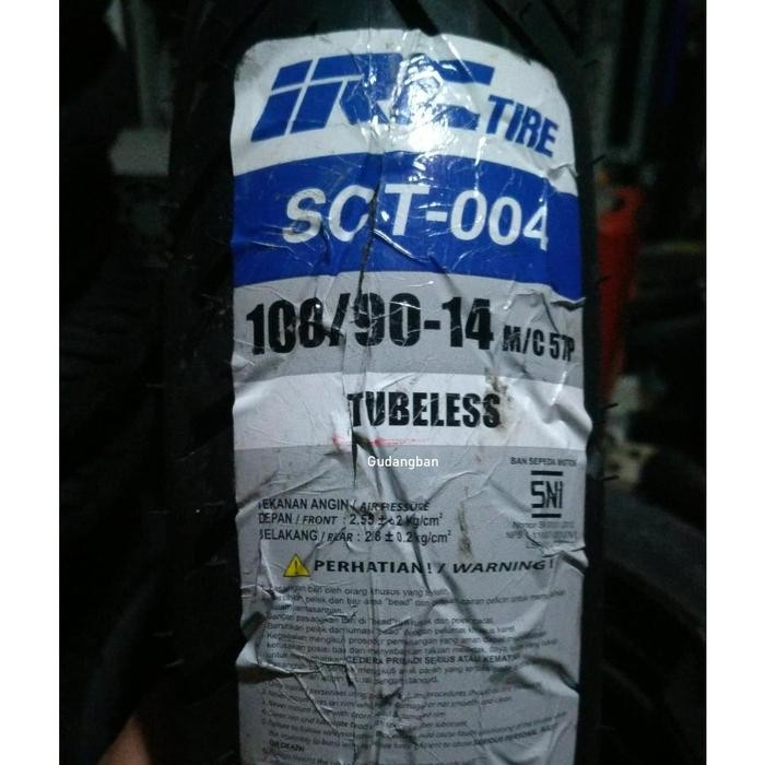 IRC SCT004 100 90 14 Tubeless Ban luar motor Matic Vario besar Lexi FREE PENTIL SCT - 004 SCT-004