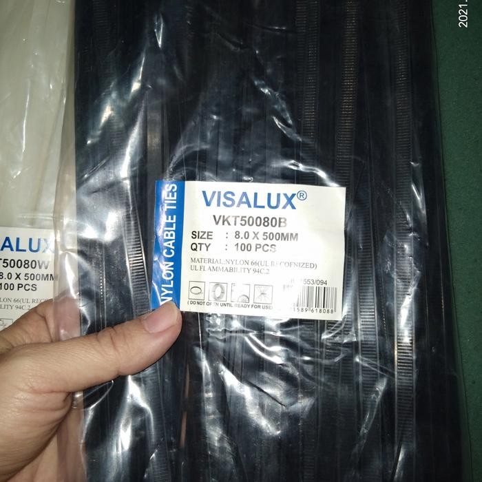

Buruan,.!! Kabel Tie Visalux 8,0X 500Mm Pengikat Cableties Qty 100Pcs, 50Cm Cv500
