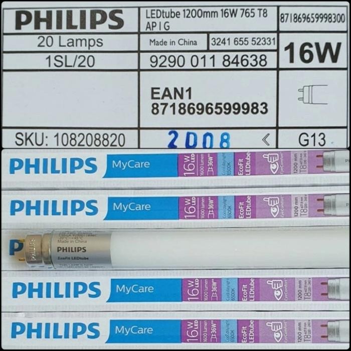 Cuci Gudang.. Lampu Tl Led Tube 16Watt Philips T8 Ecofit ( Bola Pengganti Tl 36Watt)