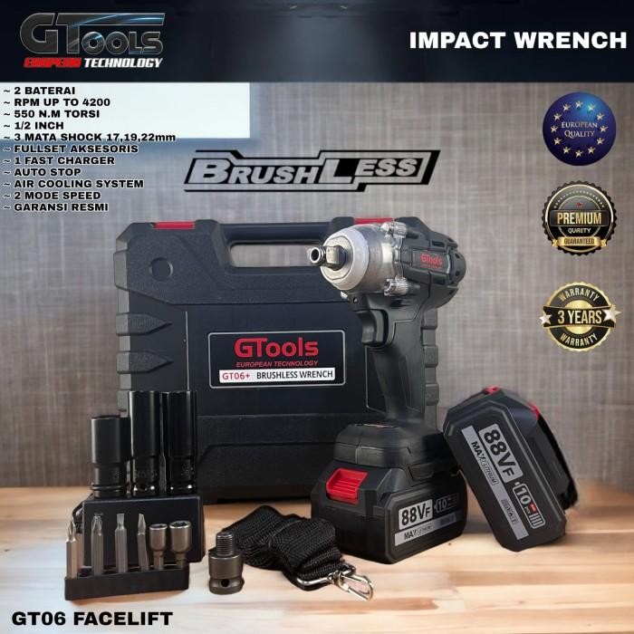 [Expert] Impact Wrench GTOOLS GT06+ Facelift 88v Mesin Pembuka Baut Ban CVT