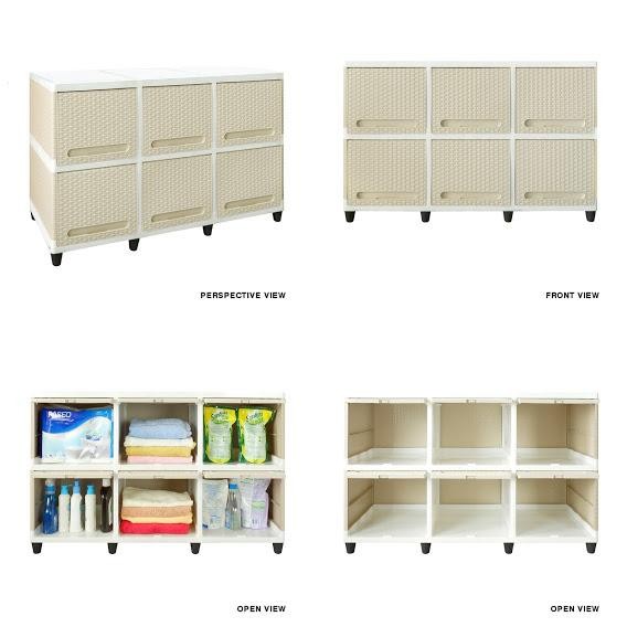 lemari plastik club flip susun 2 triple cream lemari club 6 kotak