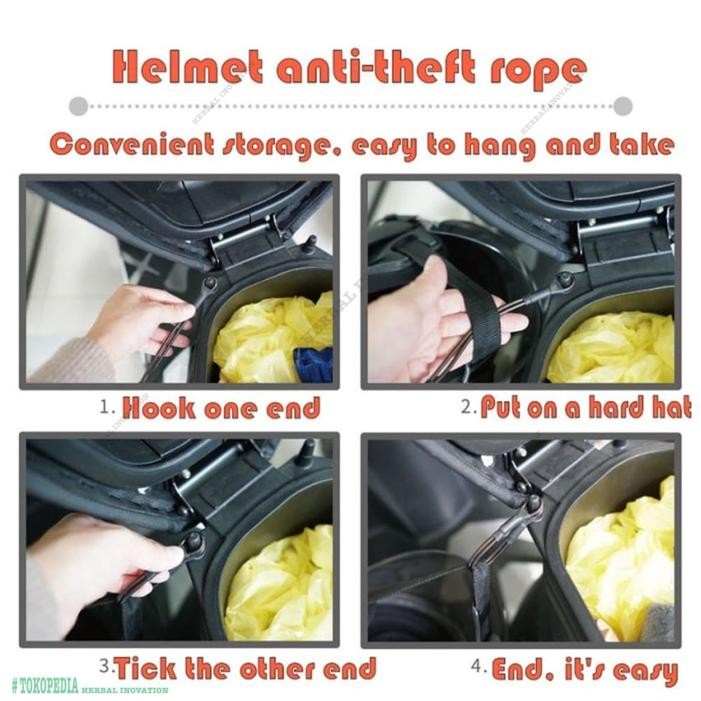 Tali Helm Kunci Helm Motor Pengaman Universal Anti Maling Tali #