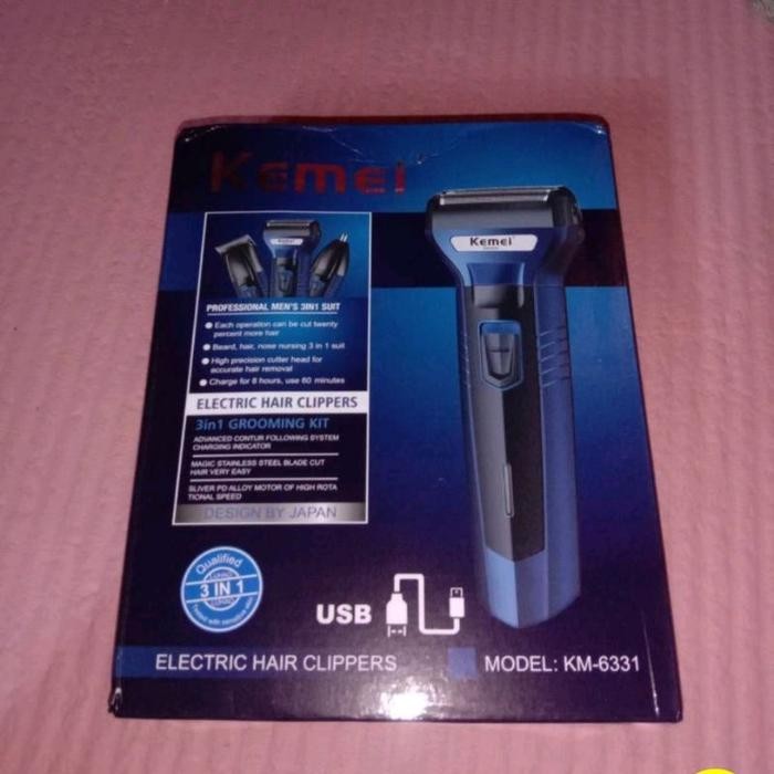 Alat Cukur Rambut Kemei Km6331 Mesin Cukur Km-6331 Clipper 3 In1 Terlaris