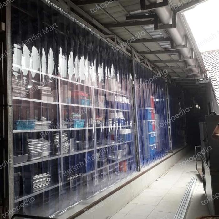 tirai plastik PVC curtain custem transparan