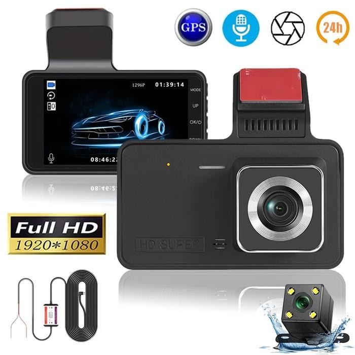 Dash Cam Front And Rear Car DVR 1080P Auto Video Recorder With Buck