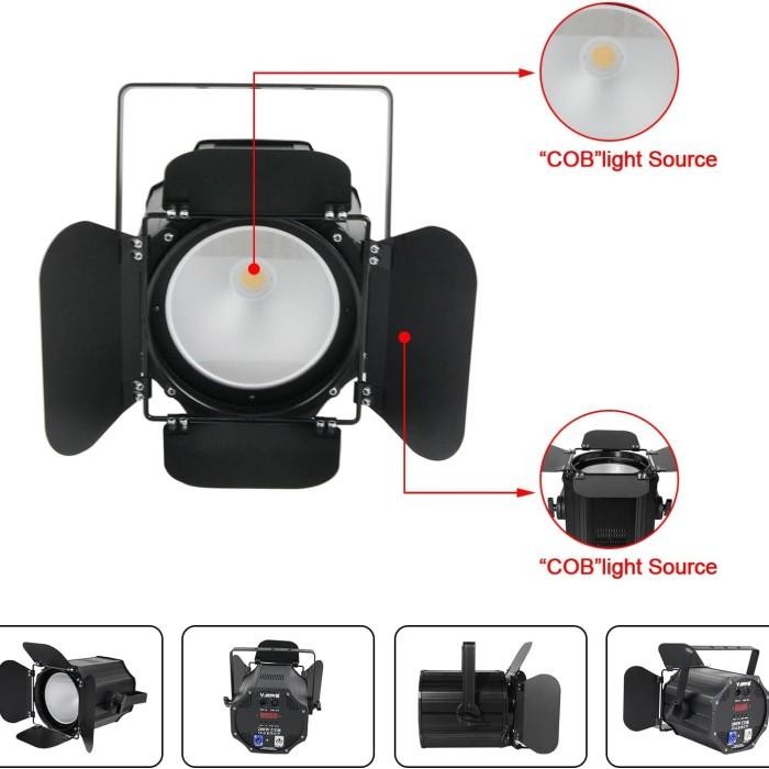 Lampu Sorot Led Fresnel Cob 200Watt 2 Warna Warm White Dan White
