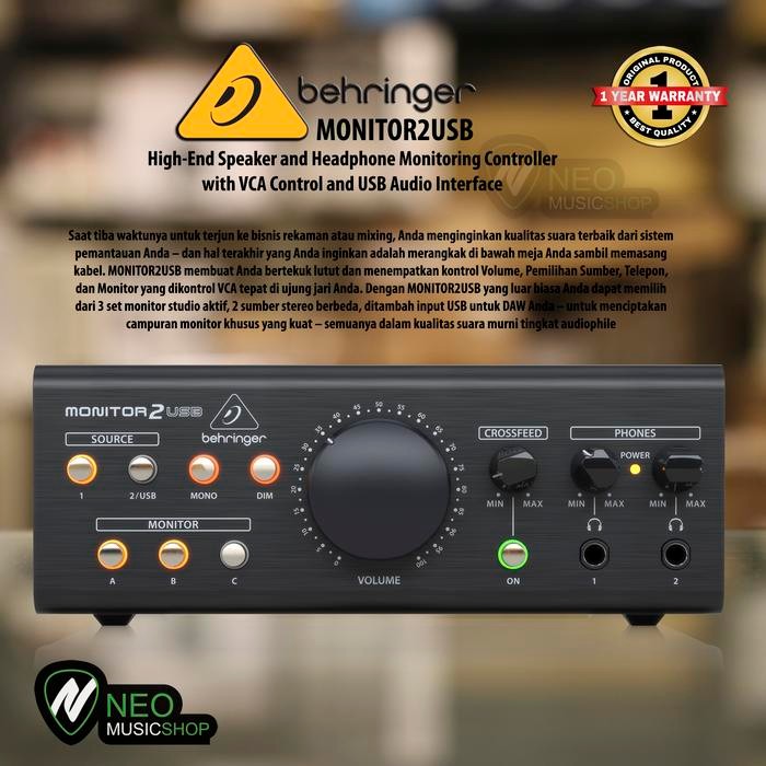 Behringer Monitor2Usb Speaker And Headphone Monitoring Controller