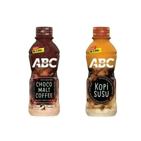 

Kopi ABC Botol 200ml Dus Karton isi 24 Botol Kopi Susu & Choco Malt