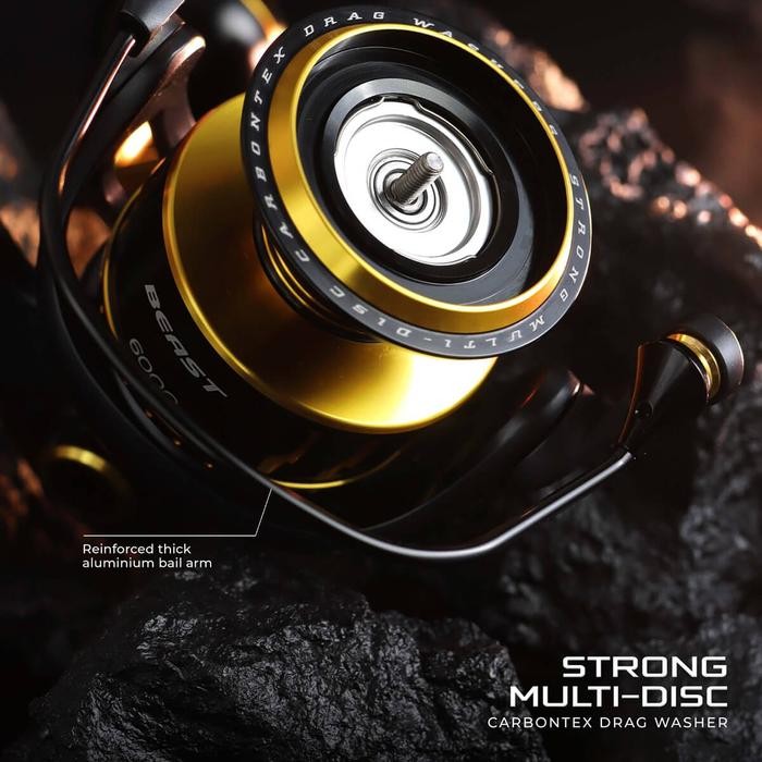 Terpopuler Eupro Beast 3 Spinning Reel Metal Body Sw 3000 4000 5000 6000 12+1Bb