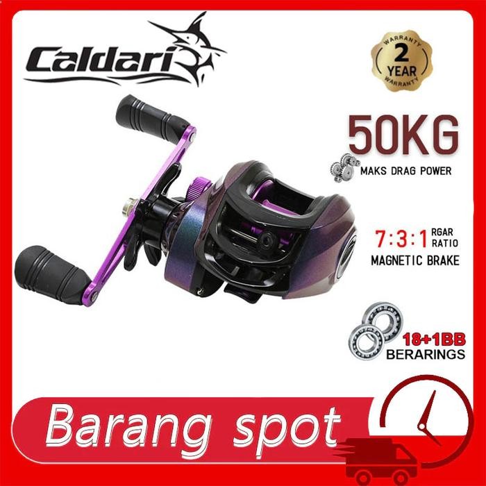 Terbagus Caldari Reel Pancing Casting Bc 7.2:1 Gear Ratio 10Kg Drag Carbon Shell Magnetic