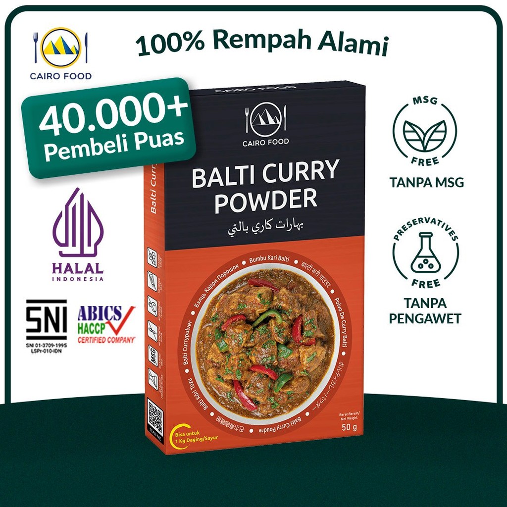 

Bumbu Kari Balti Spice Mix Sehat - Cairo Food