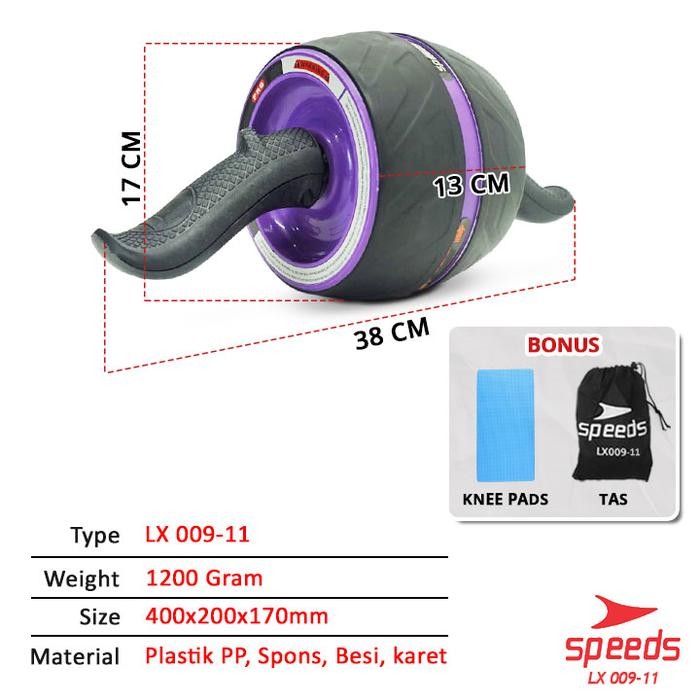 Speeds Ab Wheel Roda Lebar Berpegas Alat Olahraga Latihan Otot Perut Portabel 009-11