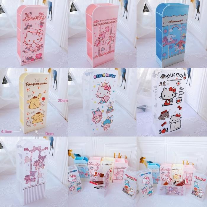 

Tempat Alat Tulis Sekat 4 Hello Kitty Melody Cinnamoroll Pompompurin