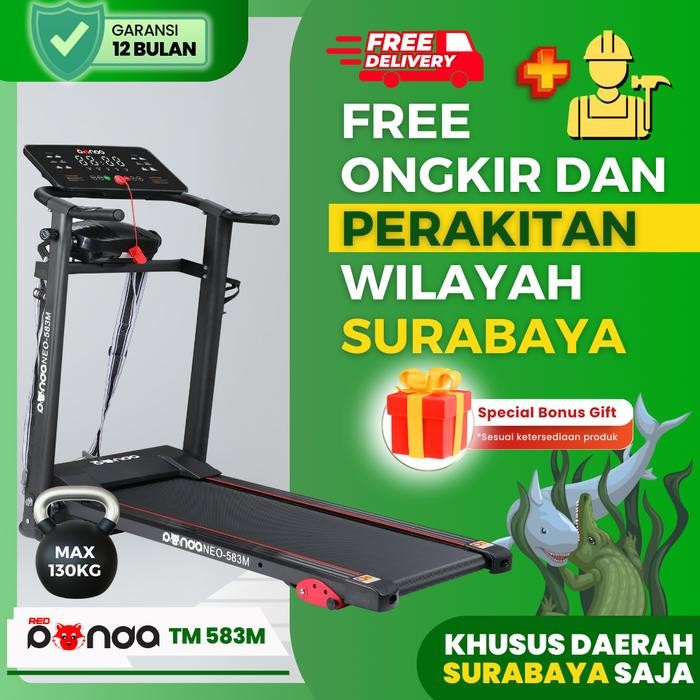 Free Ongkir + Rakit Surabaya Sekitar - Treadmill Listrik Redpanda 583