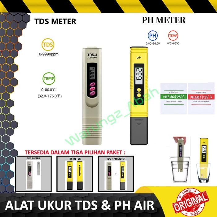 ALAT UKUR PENGUKUR TDS PH TEMPERATUR METER AIR KOLAM IKAN HYDROPONIK *