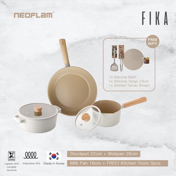 PREMIUM Panci Keramik Korea / Neoflam FIKA Set Kitchenware