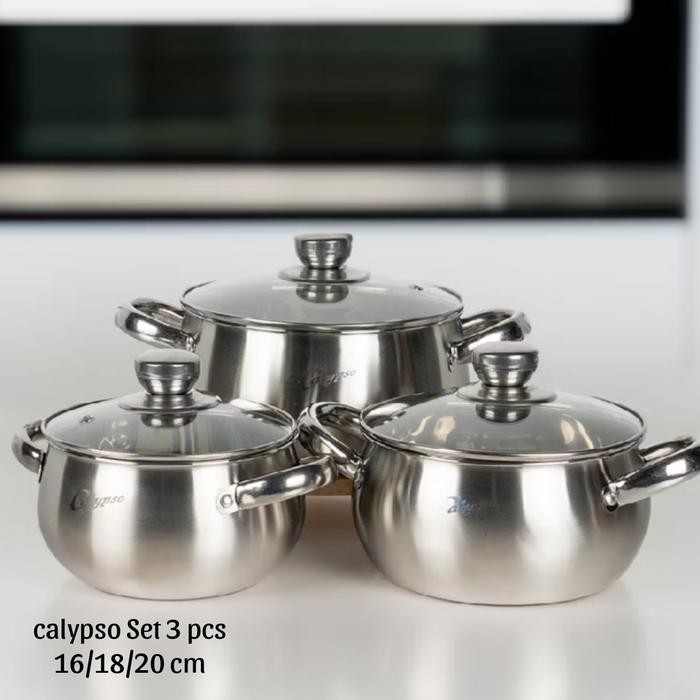 PREMIUM Panci Set Calypso High Quality Stainless Steel/Panci Soup Calypso 3pcs