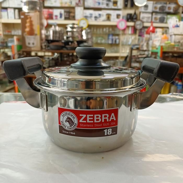 PREMIUM Panci Zebra 160018 Sauce Pot 18cm Zebra Thailand Panci Tutup Stainless
