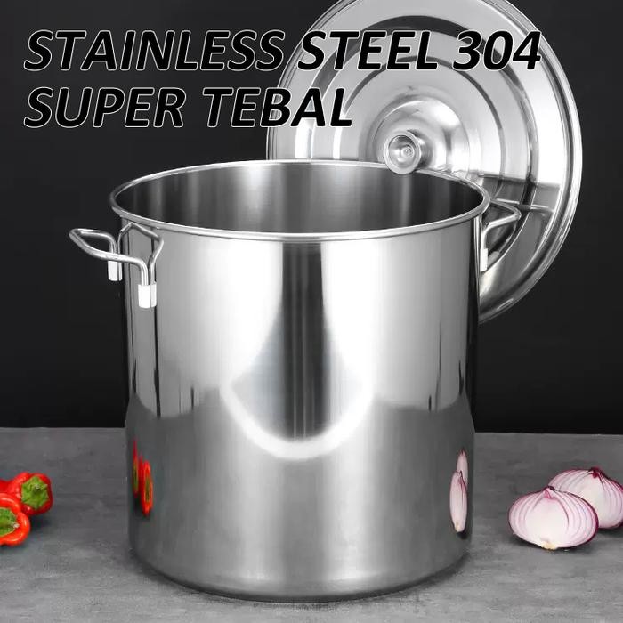 PREMIUM TRISTAR01 Panci Dandang Stainless Steel SUS304 Tebal Dandang Bakso Uku
