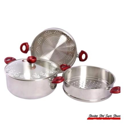 PREMIUM Supra Super Steamer 2 Ukuran 32cm Panci Steamer Supra 2 Susun
