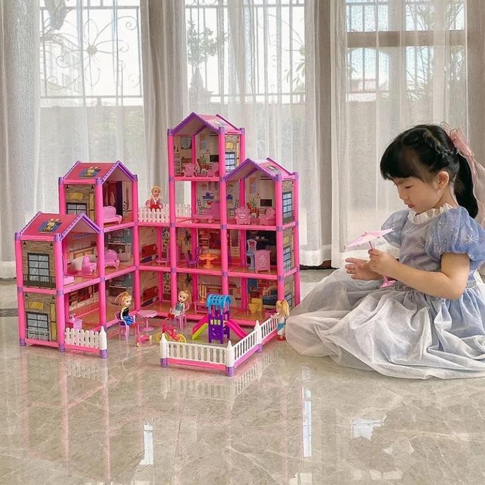 Ready Mainan Edukasi Anak Dream Castle Barbie Diy / Rumah Barbie Jumbo