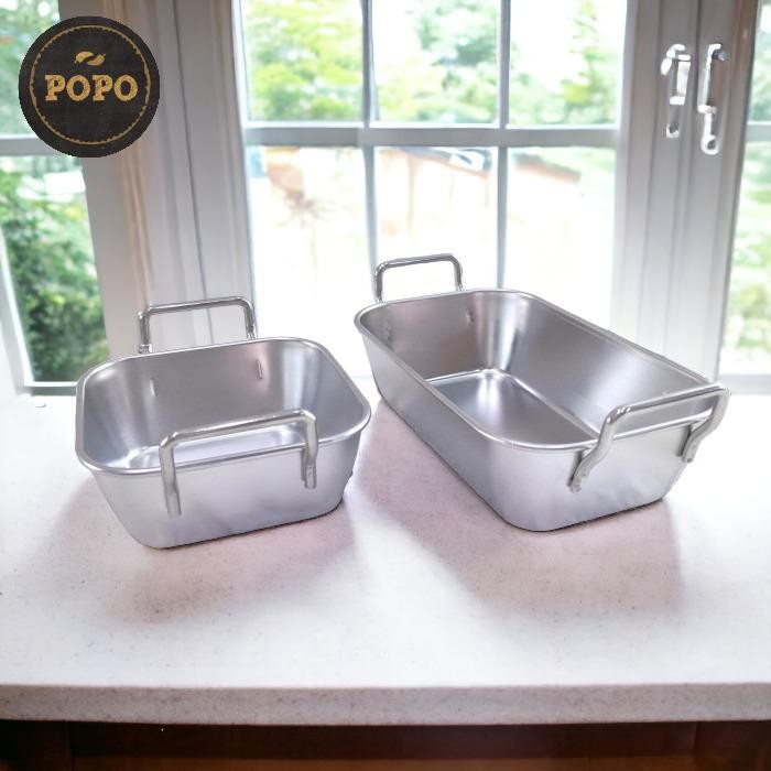 PREMIUM Piring Mangkok Stainless Bak Segi Mini Loyang Tray Piring Saji Snack