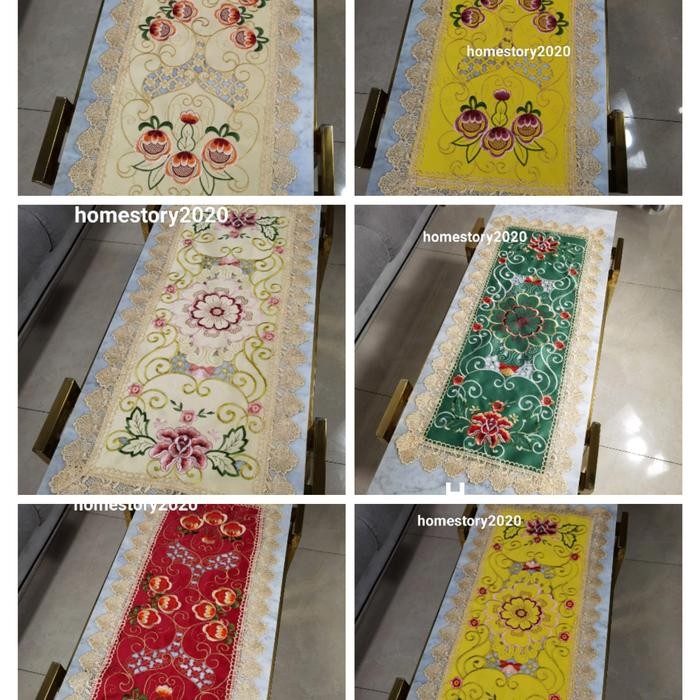 PREMIUM taplak meja tamu taplak meja ruang tamu katun renda bordir impor
