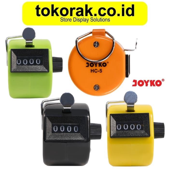 HAND TALLY COUNTER JOYKO HC 5 HAND COUNTER PLASTIK CHECKER ALAT HITUNG CEPAT ZIKIR MANUAL 4 DIGITS
