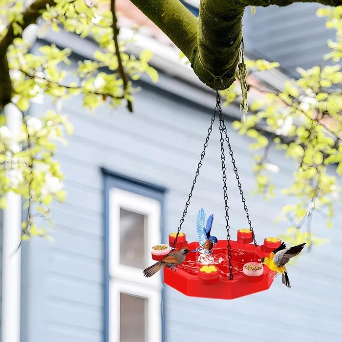 Detachable Hummingbird Feeder Tray Outdoor Hanging Wild Bird Feeder