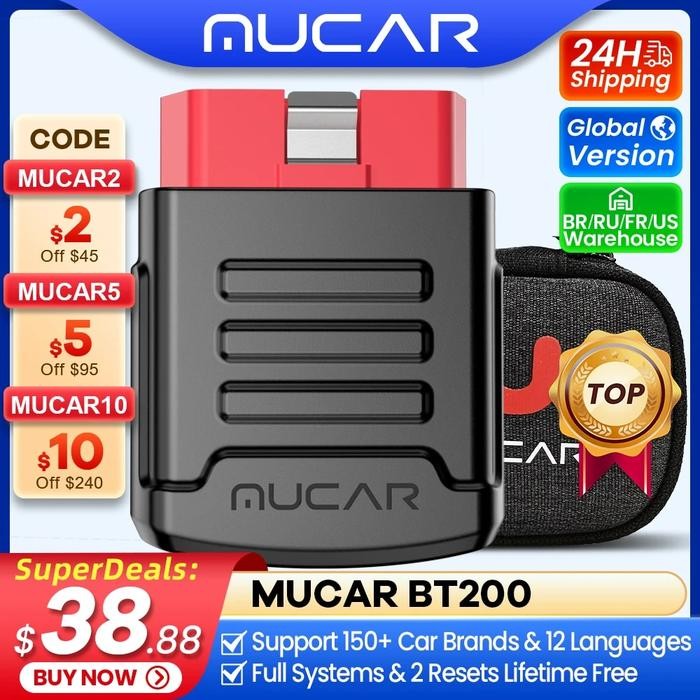 MUCAR BT200 BT200 PRO Automotive Diagnostic Tools OBD2 Scanner