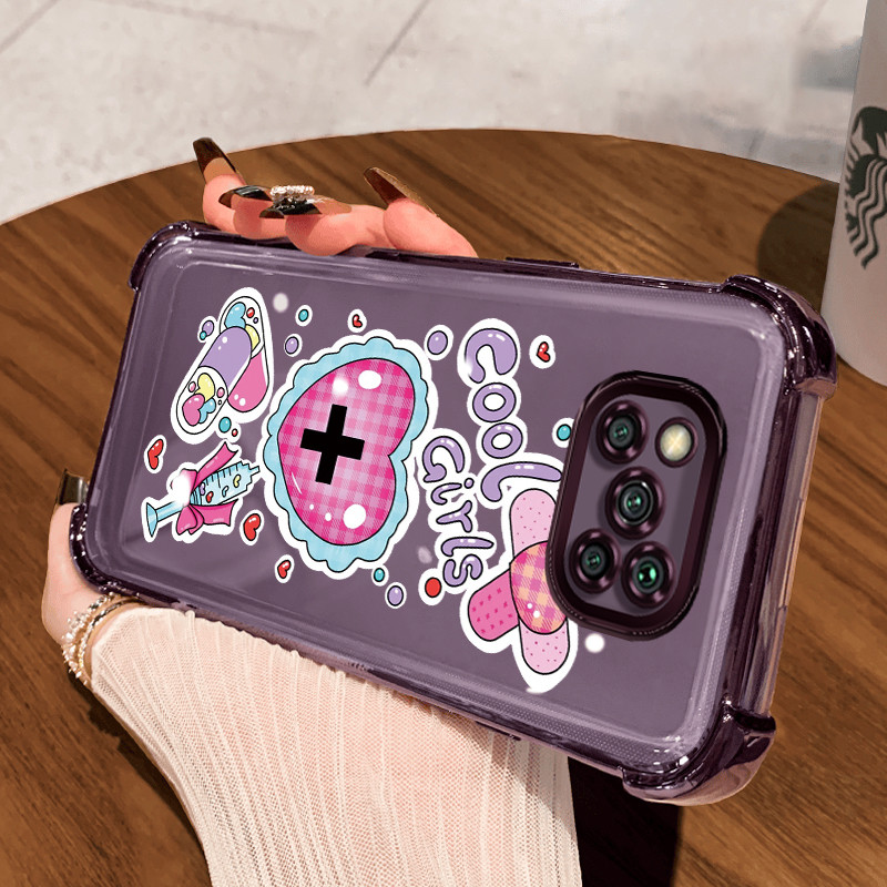 Casing Hp untuk Xiaomi POCO X3 POCO X3 NFC POCO X3 Pro Case Sekolahan Kasing Glitter Perlindungan ai