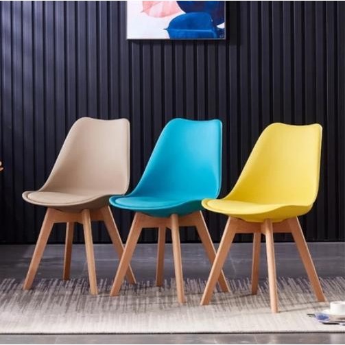 Kursi Makan Tulip Dengan Bantal Kursi Nordic Kursi Estetik Ruang Makan