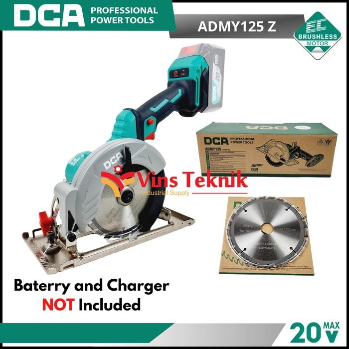 DCA ADMY125Z Mesin Gergaji Kayu Sirkel Baterai Cordless Brushless Circular Saw 5" 125MM 20V ADMY125
