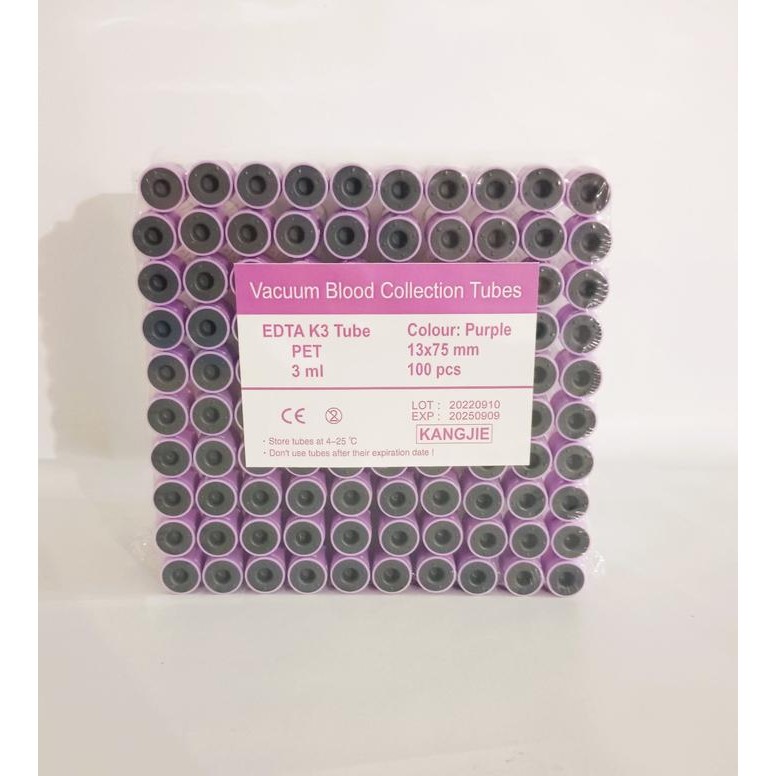 Tabung Edta K3 3Ml Ungu/ Tabung Darah Vacutainer/ Vacum Blood Collecti