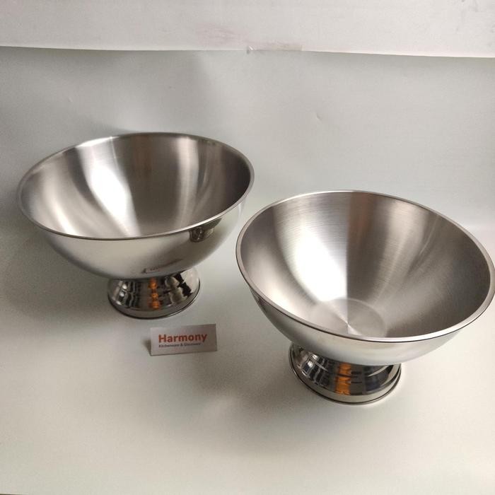 Punch Bowl Mangkok Cocktail Prasmanan Sup Buah Soup Stainless Punch Set Wadah Tempat Es Besar Resto