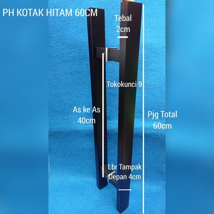 Berkualitas Pull Handle Kotak Hitam 60Cm Tarikan Pintu Hitam Kotak Fitpro