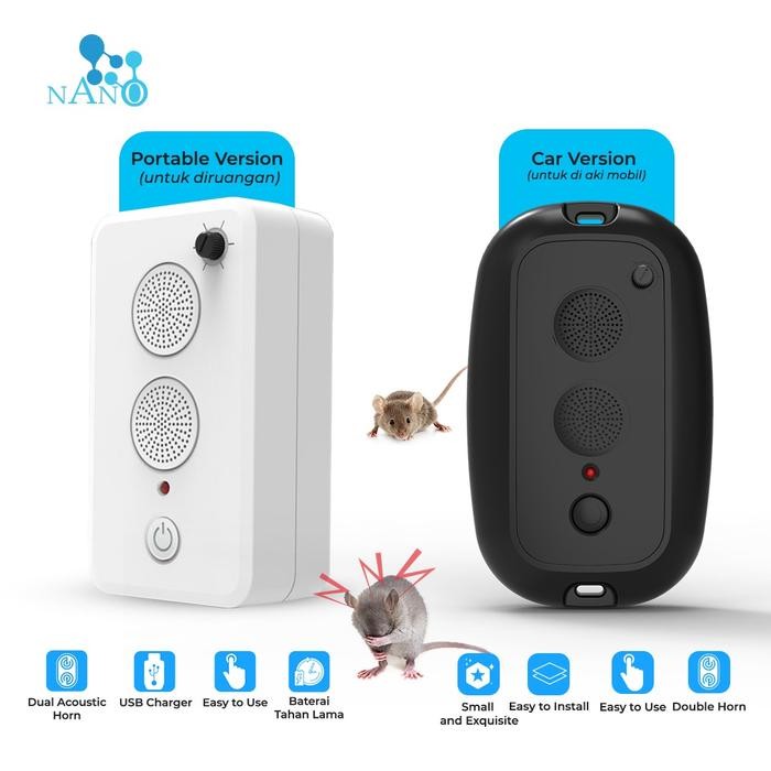 Alat Pengusir Tikus Elektrik Ultrasonic Portable Rechargeable Listrik