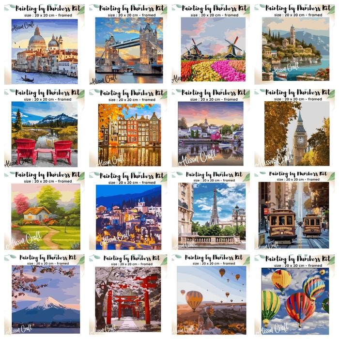 

SALE TERHOTT (FRAMED) PAINT BY NUMBER MINI 20 X 20 CM . BEST SELLER, READY IMPORT READYY