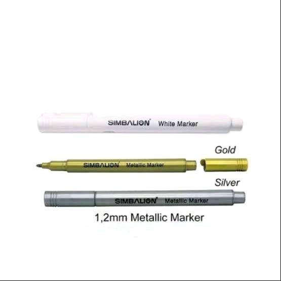 

DISKON SIMBALIONWHITEMETALLICGOLDSILVERPERMANENTMARKERSPIDOLPUTIHEMASPERAKPERMANEN READYY